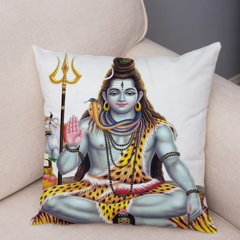 

Indian Mythology Portrait Print Cushion Cover 45*45cm Plush Pillow Covers Pillows Cases for Sofa Home Decor Buddhism Pillowcase