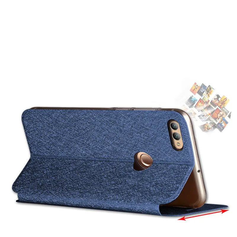 Для huawei p Smart case силиконовый чехол роскошный флип бумажник из кожи для smart TPU FIG AL00