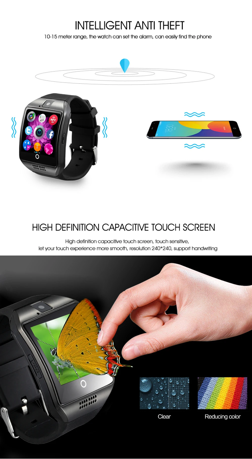 Maxinrytec Q18 Смарт-часы для мужчин и женщин для Android IOS поддержка сим-карта tf Bluetooth Smartwatch HD наручные часы с сенсорным экраном PK DZ09