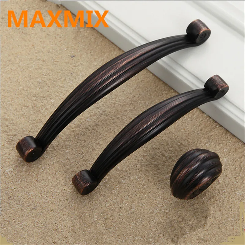 MAXMIX 5pcs Fashion Jane Euler hand Black door furniture handles high