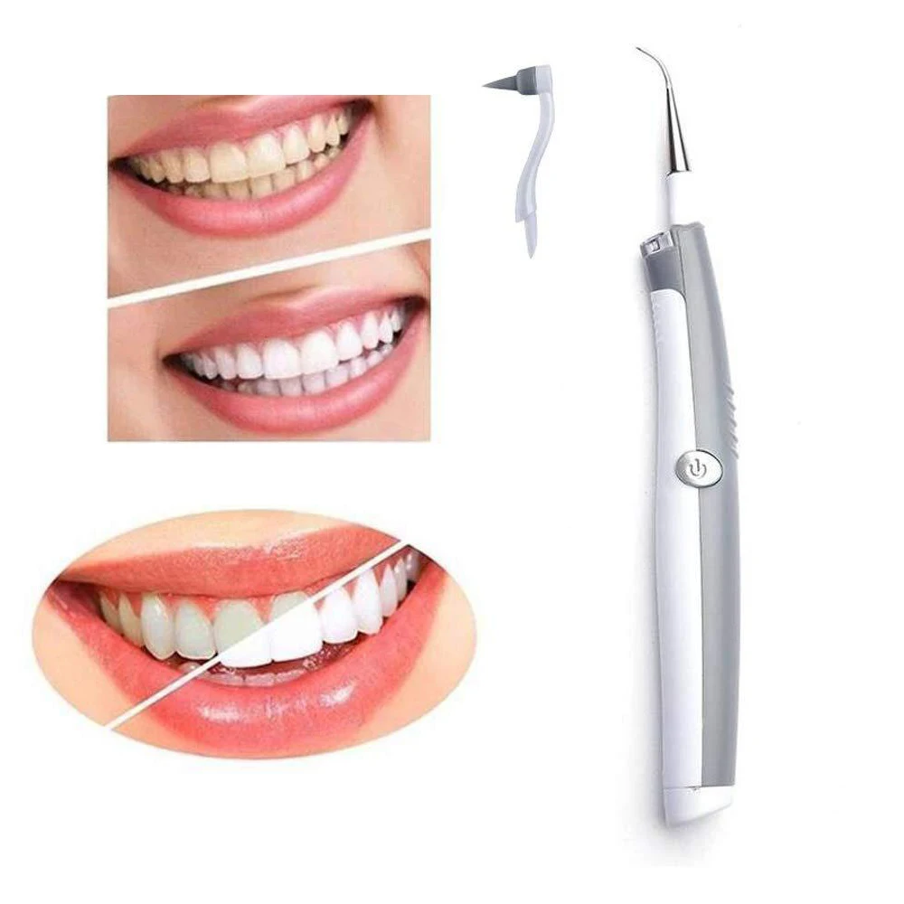 

2 in 1 Electric Sonic Dental Scaler Tooth Calculus Remover Tooth Stains Tartar Tool Dentist Whiten Teeth Health Hygiene white