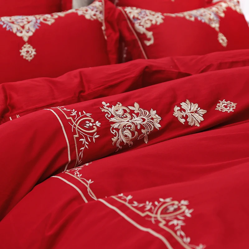 Queen king size egyptian cotton bed set decorative pillowcase Bed Sheet linen Duvet Cover set Luxury royal Bedding Set 12 KG0B9017