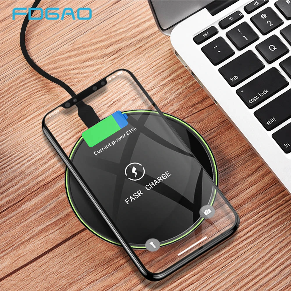 FDGAO 10W Qi Fast Wireless Charger For iPhone X XR XS MaX 8 Samsung Note 9 S8 S9 Plus S7 S6 Edge Phone Charging Pad Quick Charge FDGAO 10W Qi Fast Wireless Charger For iPhone X XR XS MaX 8 Samsung Note 9 S8 S9 Plus S7 S6 Edge Phone Charging Pad Quick Charge