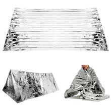 Для кемпинга водонепроницаемый для спасения при аварийной ситуации одеяло Фольга тепловое пространство первой помощи Серебристая шторка военное одеяло