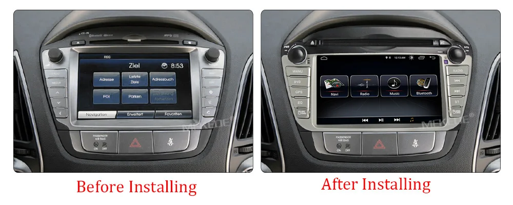 Discount New! 2din Android 8.1 Car radio GPS Navigation For Hyundai ix35 Tucson 2009-2015 Audio Radio Stereo Head Unit WIFI BT RDS Canbus 8