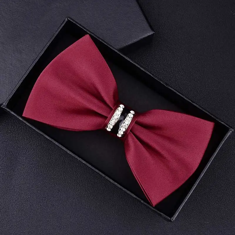 Свадебный галстук-бабочка с металлическими кристаллами для смокинга, для мужчин и женщин, галстук-бабочка, черный, фиолетовый, синий, красный, для ююбы, для жениха, вечерние, банкетные - Цвет: T3303