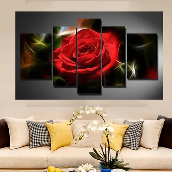 

New red rose needlework flower multi 5pcs cross stitch 5d diy diamond painting mosaic for living room weeding decor gifts