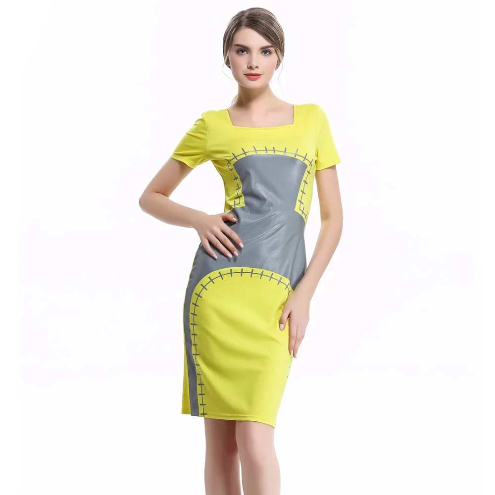 

AMIKAFASHION Print Dresses Hot Sale Summer Autumn Square Collar Pencil Party Evening Business Bodycon Women Dresses