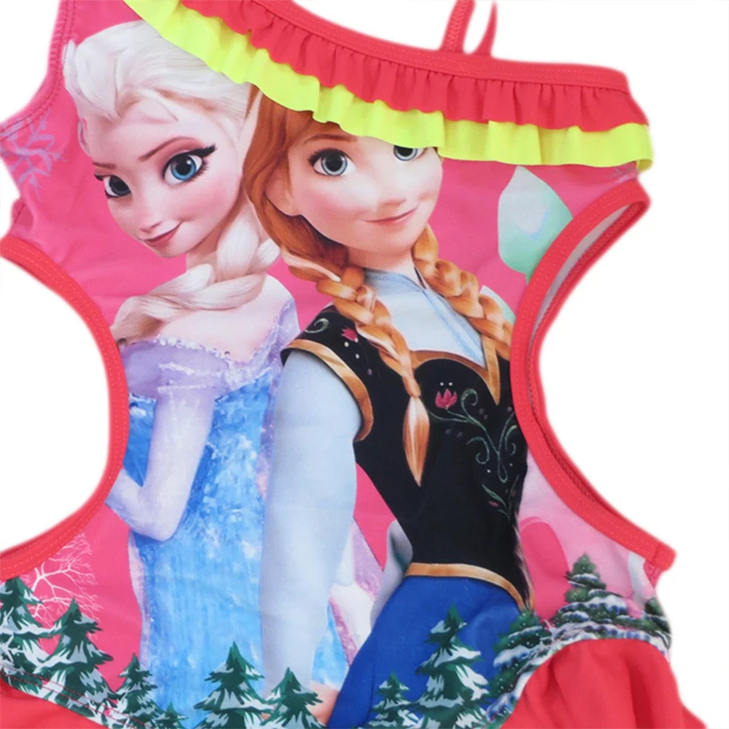 Новый 2018 Одна деталь Обувь для девочек Эльза Купальник Летний стиль дети