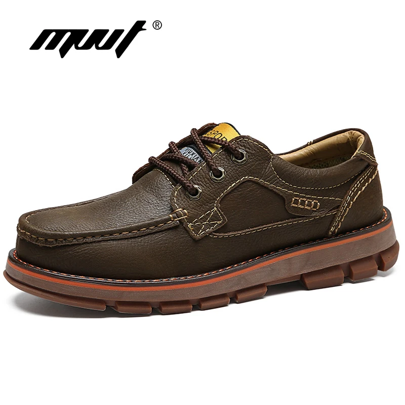MVVT Genuine Leather Shoes Men Tooling shoes Classic Ankle Work Boots Safety Nubuck leather Autumn Flats | Обувь