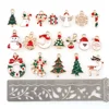 Adornos de Navidad de aleación de Metal para el hogar, adornos de Feliz Navidad, decoración de copos de nieve, colgante, regalo de Navidad, 50 Uds. ► Foto 1/6