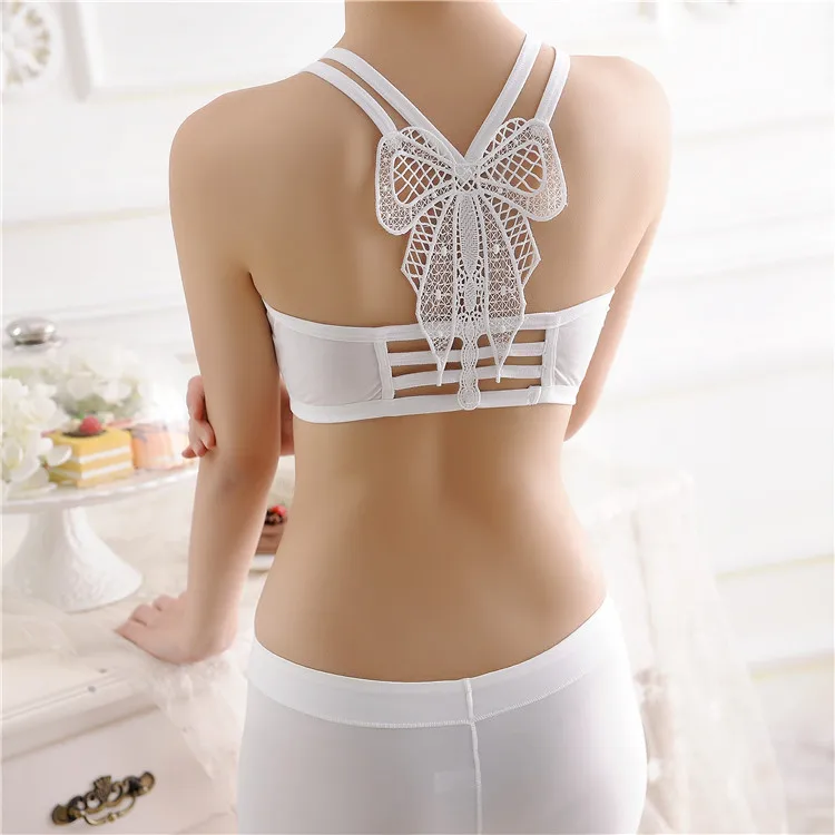 Korean Style Sexy Bow Wrapped Chest / Bra Modal Fabric Lace Butterfly Sling Wrapped Women Tube Tops Soutien Gorge BH Sutia