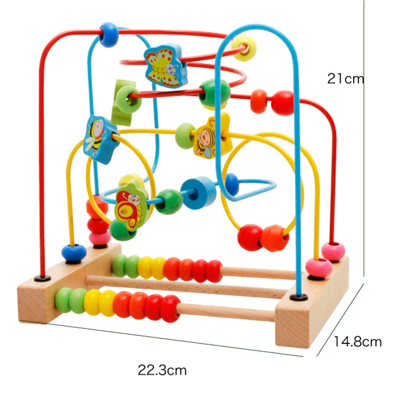 Детские деревянные математические игрушки счетные круги из бисера Abacus проволока лабиринт американские горки Монтессори игрушки развивающие игрушки для детей