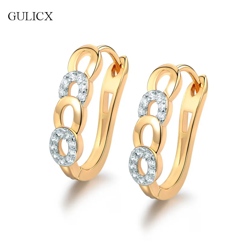 GULICX 4 little Circles Designer Pierced Earing for Women Gold color ...