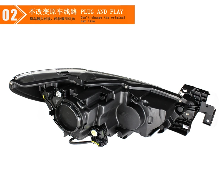 Cheap Car Styling New For Mazda 6 led headlights 2014-2016 Led Mazda Atenza head lamp Angel eye led drl HID KIT Bi-Xenon Lens low beam 11