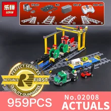 Lepin 02008 959Pcs City Series The Cargo Train Set LegoINGlys 60052 Model RC Building Blocks Bricks Toys for Children Gifts