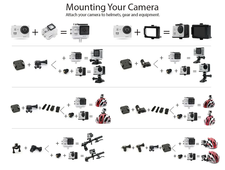 Оригинальная Экшн-камера eken H9 H9R Ultra HD 4K Cam 1080 P/60fps WiFi 170D видеокамера DVR DV Go водонепроницаемая Спортивная камера для шлема