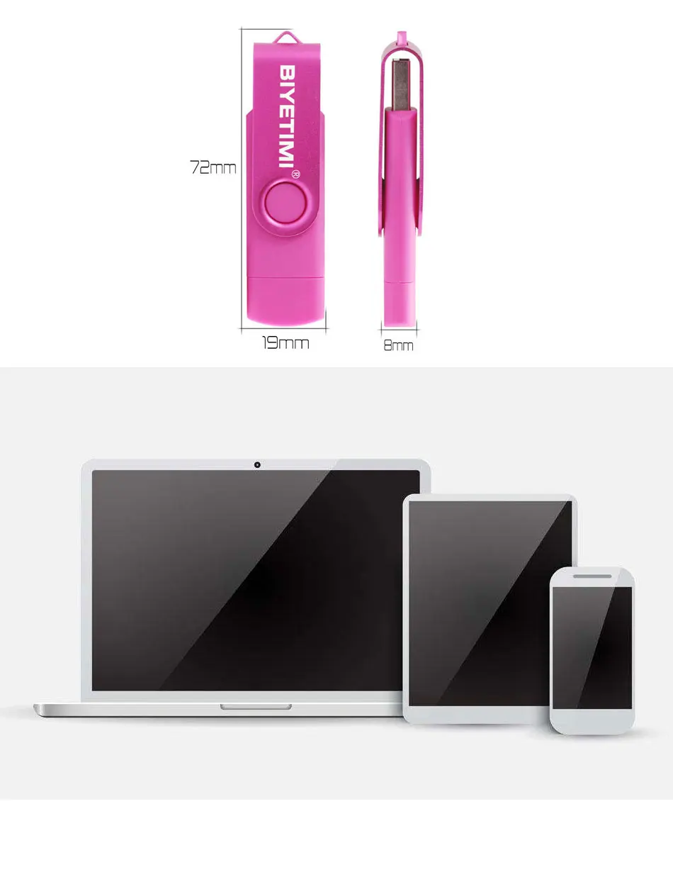 Biyetimi флеш-накопитель USB 3,0 OTG для телефона Android высокая скорость Memory Stick накопитель 64 Гб 32 16 8 USB флеш-накопитель из металла