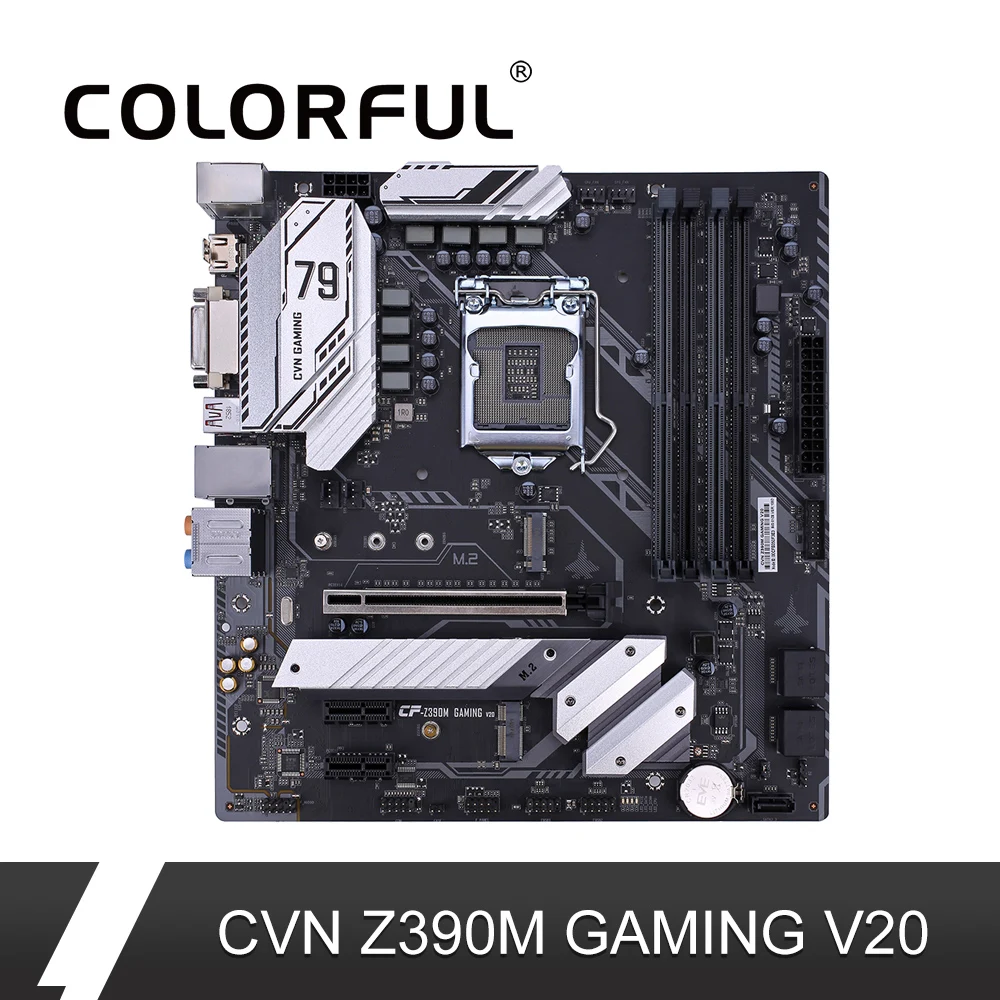 

Colorful CVN Z390M GAMING V20 Gaming Motherboard Intel LGA 1151 DDR4 Processor DVI HDMI mATX Mainboard PCI-E 3.0 M.2 For PC
