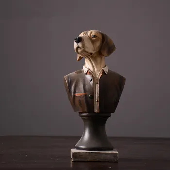 

Retro Cute Jazz Dog Abstraction Gentleman Dog Resin Art&Craft Living Room Office Ornaments Creative Gift L3384