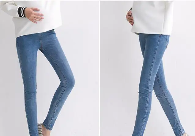 Высококачественные зимние джинсовые брюки для беременных; эластичные узкие Леггинсы для беременных; осенние обтягивающие брюки для беременных женщин