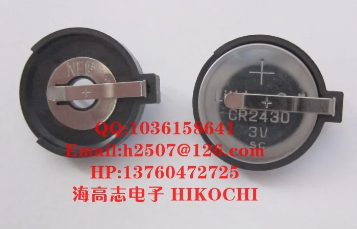 Hikochi BS-2430-1 DIP CR2430 монета гнездо для батареек-таблеток типа dip