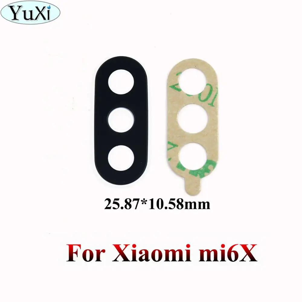 

YuXi For Xiaomi Mi A2, for Xiaomi Mi 6X mi6x Rear Back Camera Glass Lens Replacement Parts with Adhesive Sticker