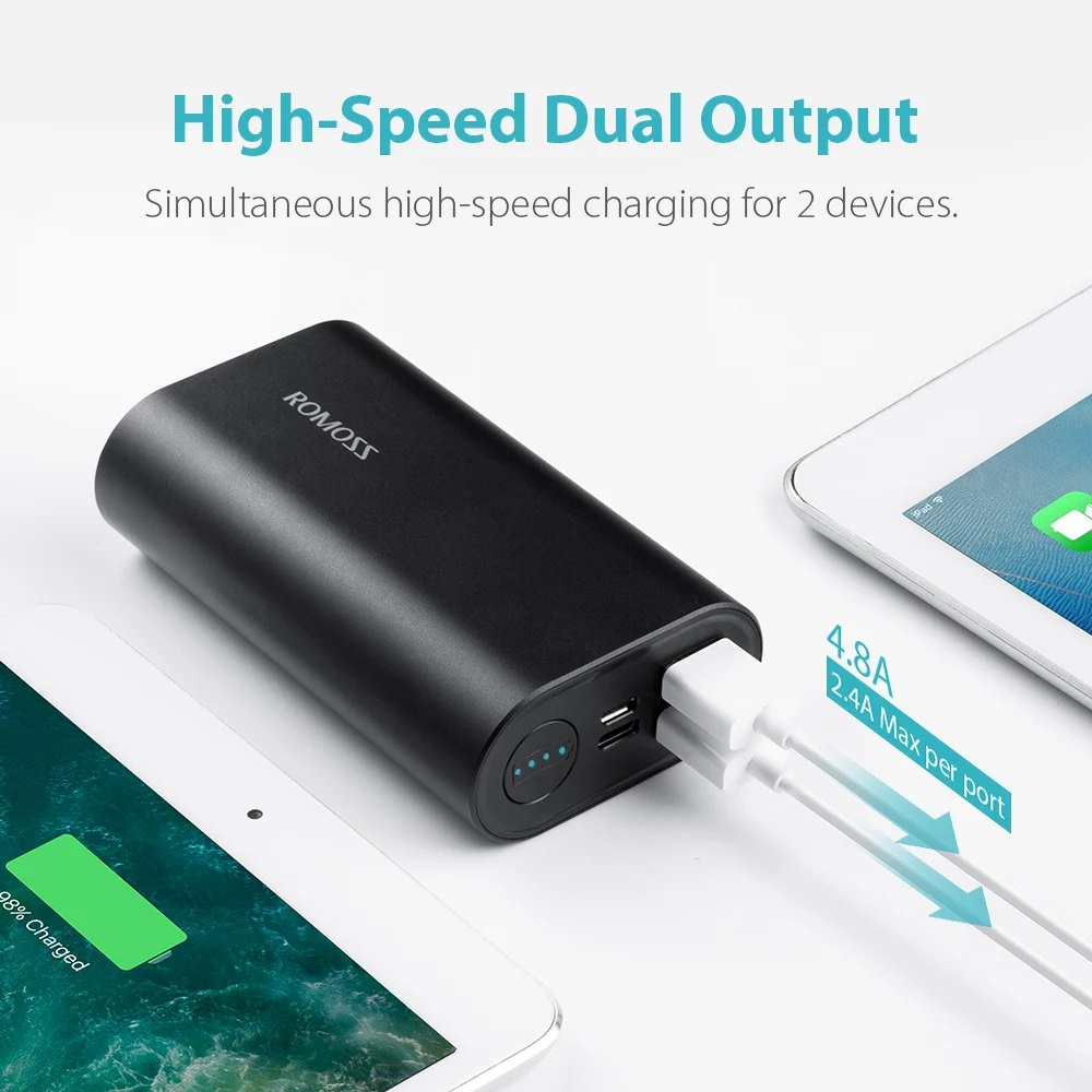 ROMOSS SE10 10000mAh Power Bank Fast Charging Portable External Battery 6