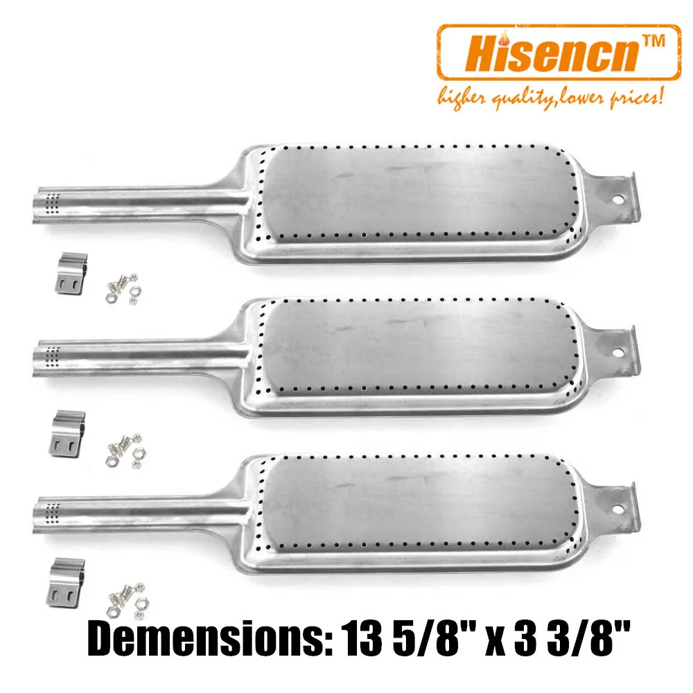 Hisencn 14631 3pcs/p 13.8 inch Adjustable Burner Parts Replacement Gas Grill Stainless Steel