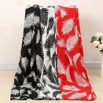 

5Meters Leaves Print Cloth Huayao Fabric Crepe De Chine Fashion Shirt Polyester Fabric Chiffon Fabric Floral Printed Chiffon Red