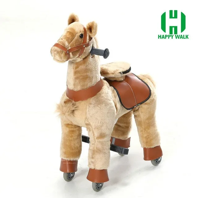 Коричневый плюшевый механический прогулочный конь, игрушки, размер М, подпрыгивает вверх и вниз, скользящая лошадь, Рождественский подарок на день рождения, подарок для детей, ограниченная распродажа