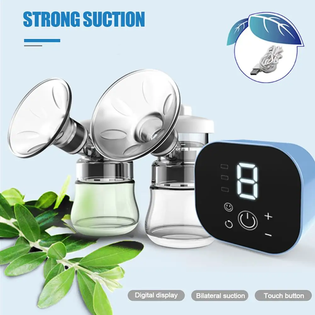 

Electric Breast Pump Smart Bilateral Large Suction Quiet Automatic Breast Pumping Device 9-speed Adjustment Anti-backflow