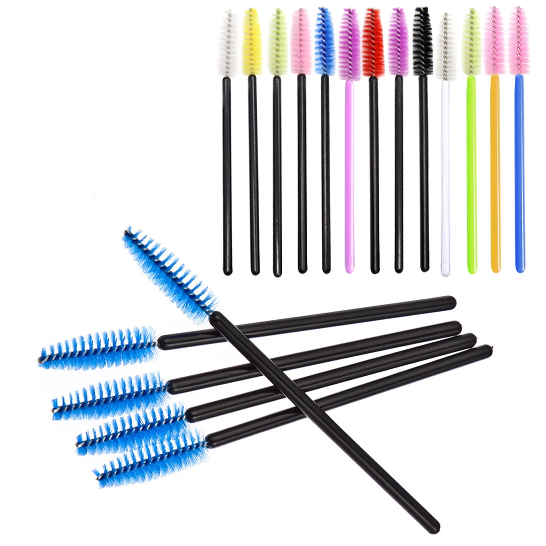 

Color Eyelashes Disposable Eyebrow Brush 100 Pieces/Pack of Makeup Tools Eyelash Comb Makeup Brush Mascara Applicator Brush Tool