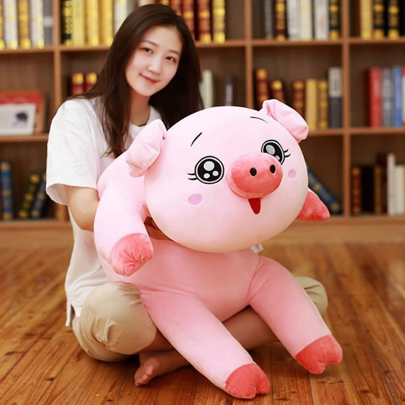 Dorimytrader kawaii soft cartoon pink pig plush doll giant stuffed fat piggy toy sleeping pillow gift decoration 47inch 120cm DY50478 (6)