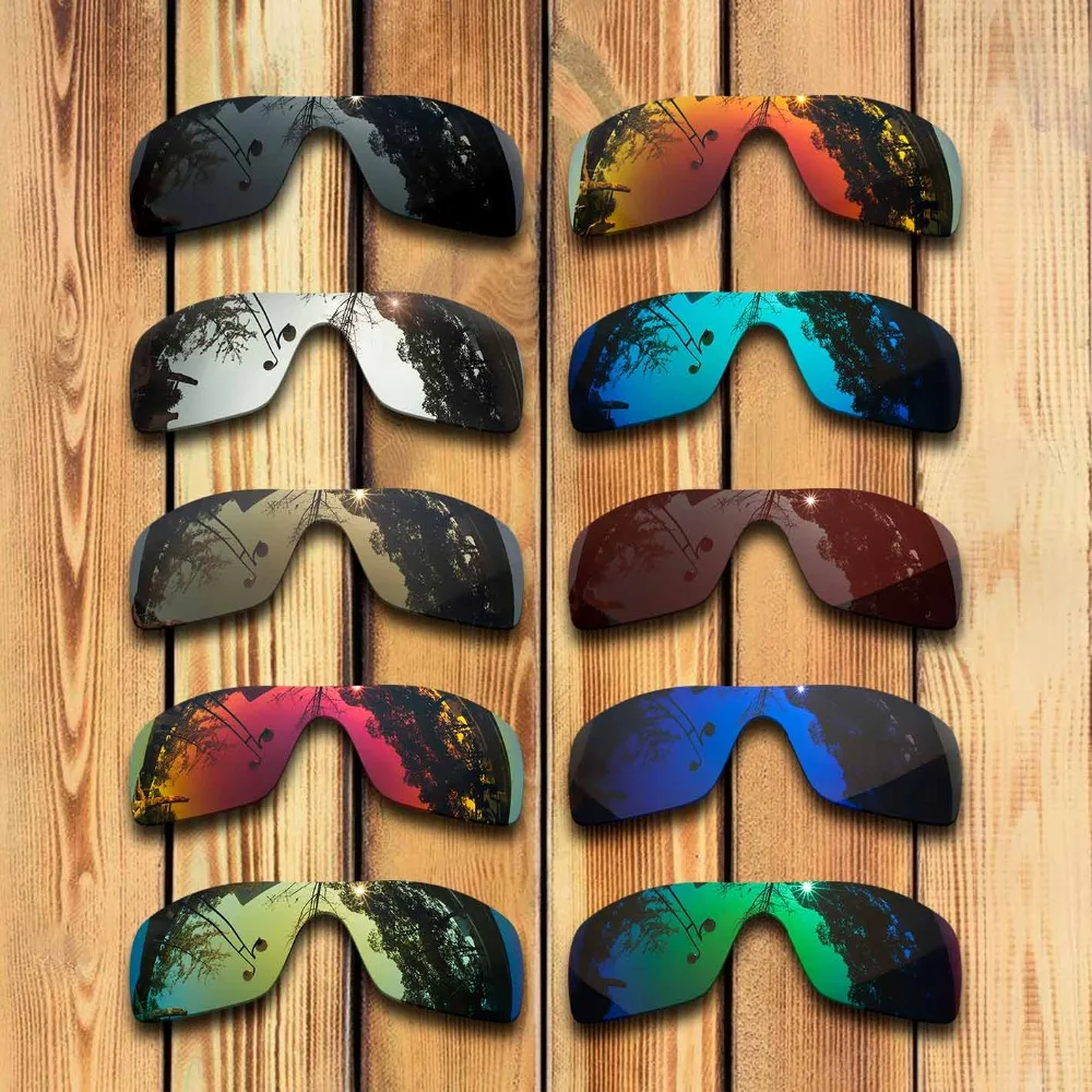 

2 Pieces 100% Precisely Cut Polarized Replacement Lenses for Oakley Batwolf Sunglass - Many Colors