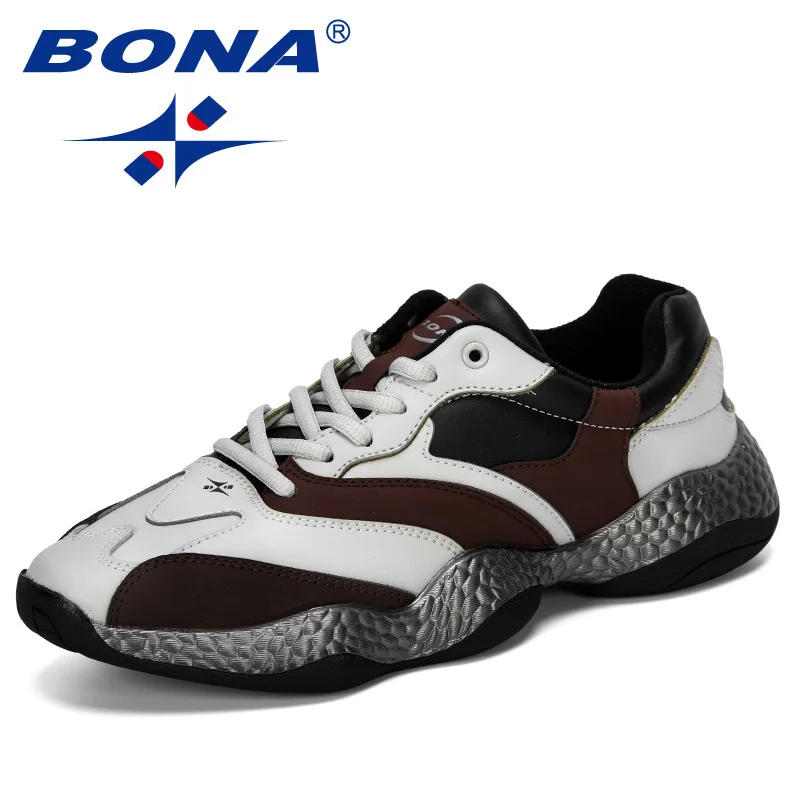 BONA 2019 New Adult Men Sneakers Spring Autumn Breathable Krasovki Shoes Trendy Casual Shoes Male Tenis Masculino Man Footwear