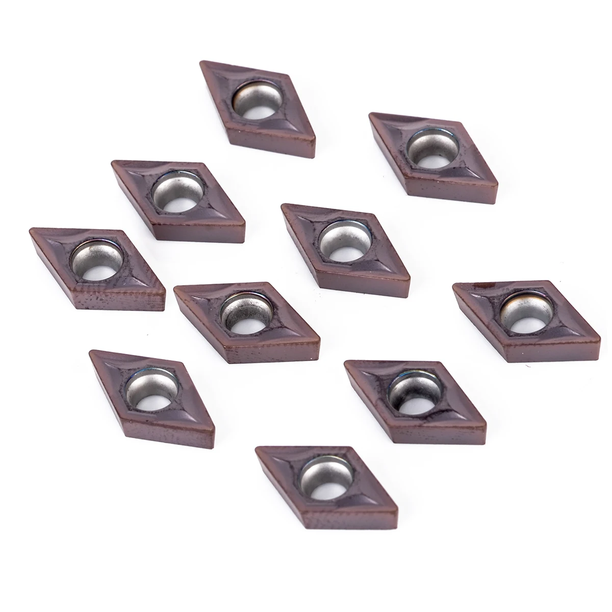 10pcs 55 Degree Diamond Shape Carbide Insert DCMT0702 YBC205 Inserts Set For Lathe Turning Boring Tools