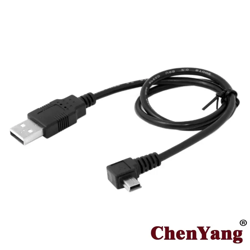 Chenyang USB 2,0 папа-мини-usb B Тип 5pin мужской прямоугольный 90 градусов кабель для передачи данных 6 футов 1,8 м