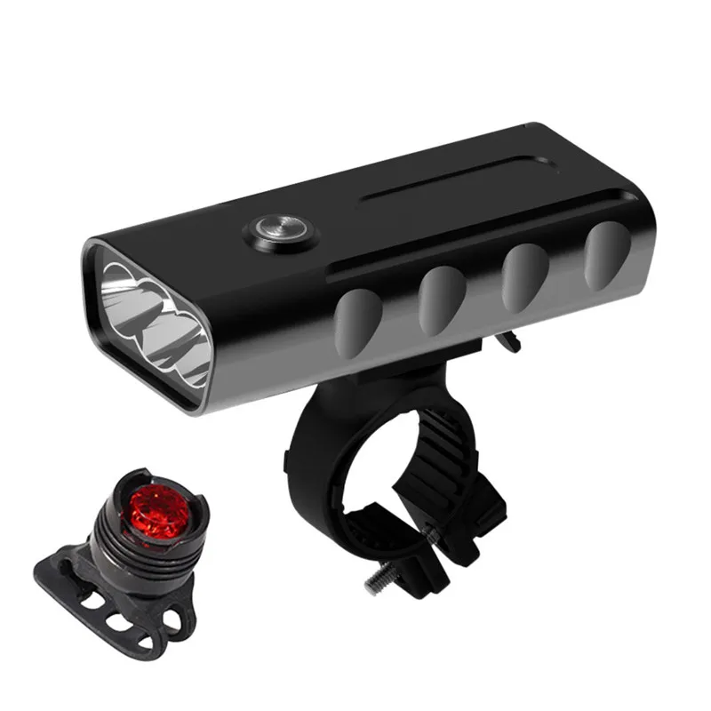 Sale 2/3*L2/T6 USB Rechargeable Built-In 5200mAh 3Modes Bicycle Light Waterproof Headlight Bike Accessories With Taillight Flashlight 9