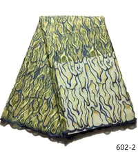 African Lace Fabric 2019 High Quality Golden French Lace Fabric With Stones Nigerian Tulle Mesh Lace Lace For Party Dress 602