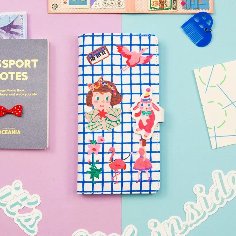 

Bentoy Cartoon Printing Korea Passport Case Pen Pocket Card Holder Money Bag Multifunction Passport holder Cute Good Quality Bag