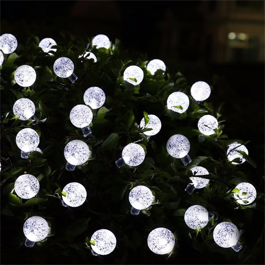 5M 20led LED Solar String Light ball Pendant Outdoor Garland Christmas Party Decorative Globe Fairy Light