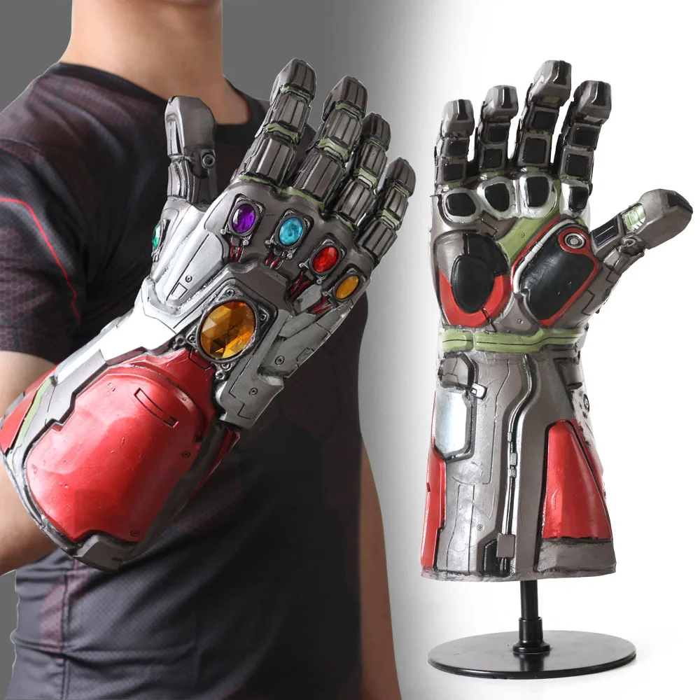 

Avenger 4 Infinity Gauntlet Endgame Iron Man Hulk Cosplay Thanos Latex Gloves Arm Mask Marvels Superhero Collection figures toys