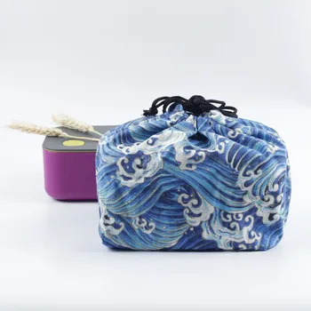 

70PCS / LOT Japanese Style Lunch Bag Insulated Radiator Bag Simple Meal Packages Portable Cotton & Linen Storage Bag Picnic Bag