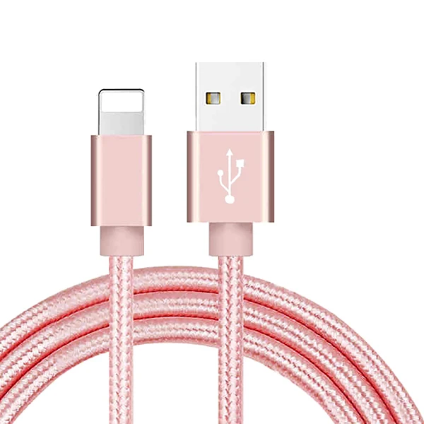 NOHON нейлоновый USB кабель для быстрой зарядки для Apple iPhone XR XS MAX X 8 7 6S 5S 5 6 Plus ipad mini Phone Lighting зарядный кабель для передачи данных - Цвет: Rose Gold