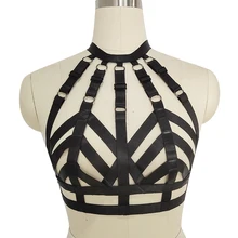 JLX. Жгут, женский бюстгальтер для тела, грудь, бондаж, сексуальный топ, клетка, пояс для груди, нижнее белье, эротический Готический бюстгальтер, фестивальный рейв