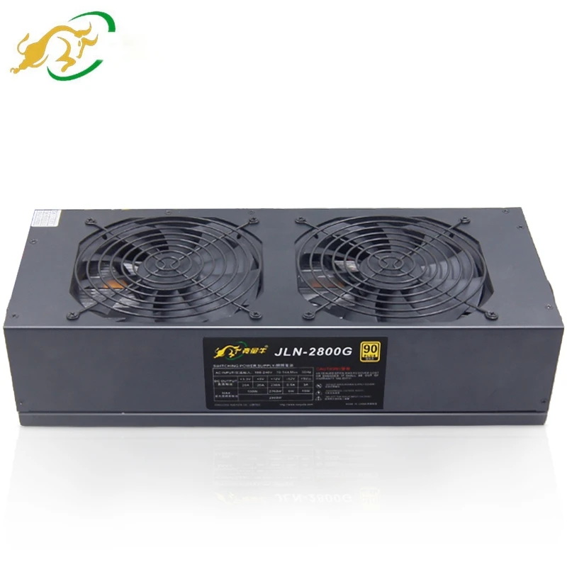 الحقيقي ETH آلة استخراج المعادن امدادات الطاقة atx bitcoin PSU 2800 W 80 زائد pc مصدر يدعم 6 GPU بطاقات RX 470/480 RX 570 p106 GTX1080