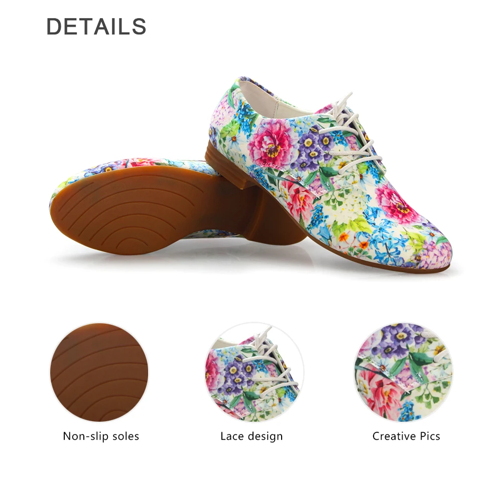 FORUDESIGNS/ г. Осенние женские туфли-оксфорды кожаные ботинки кэжуал на шнуровке с 3D рисунком для женщин, Студенческая обувь на плоской подошве, женская обувь