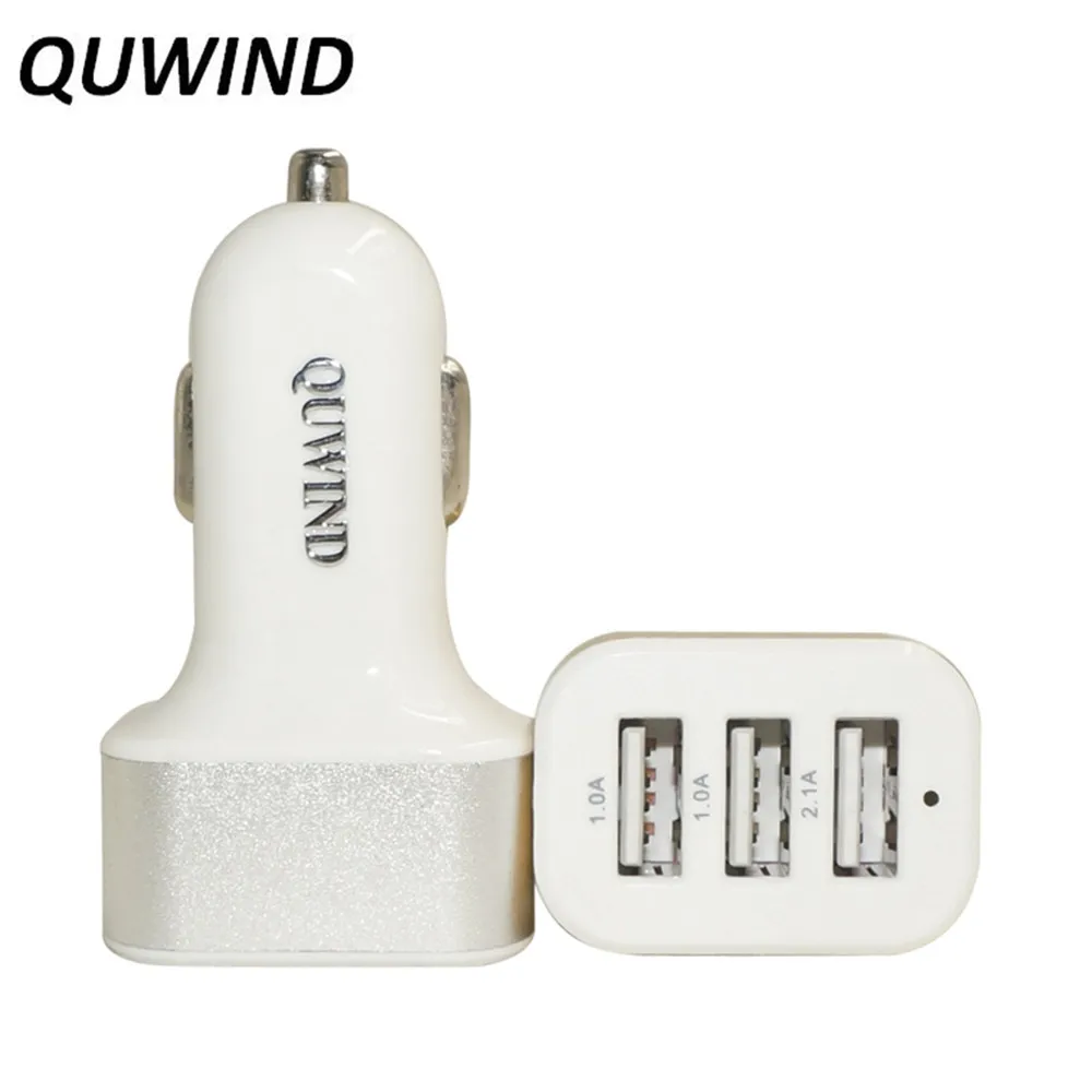 

QUWIND 3A 3 USB Ports Universal Charging Car Power Adapter Charger 12-24V For iPhone 5 6 7 HuaWei Samsung Android