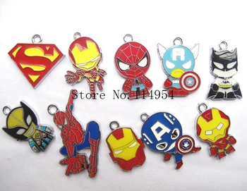 

New 1000 Pcs Mix Popular Cartoon Superhero DIY Metal Charms Jewelry Making Pendants A242